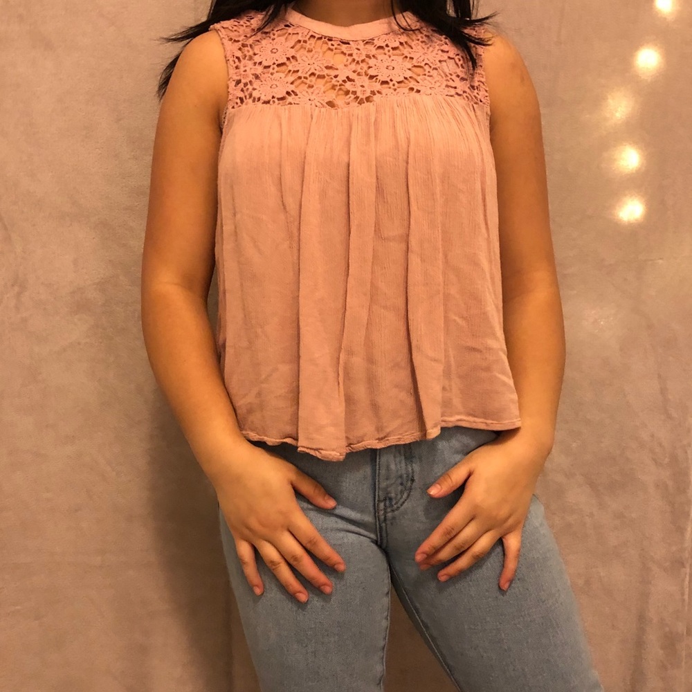 pink lace tank